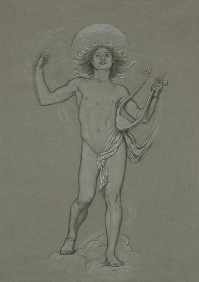 Studie for Figure of Apollo, fra de 60 studiene for Huntington-taket (1926.80) av Elihu Vedder