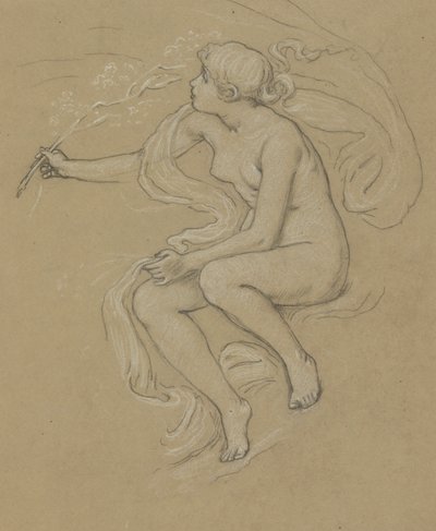 Studie for Figure of Spring av Elihu Vedder