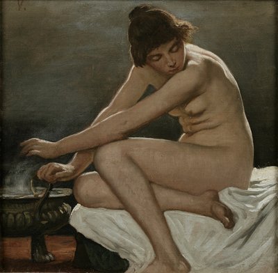Studie for La Strega, heksen av Elihu Vedder