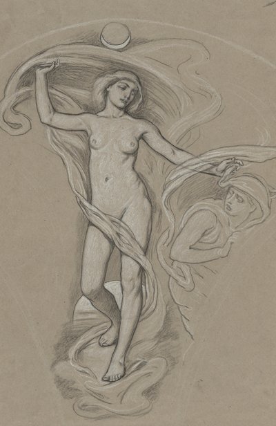 Studer for Luna av Elihu Vedder
