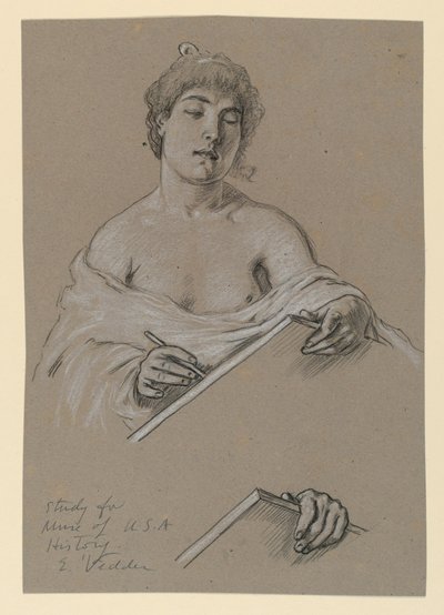 Studie for "Muse of History" av Elihu Vedder