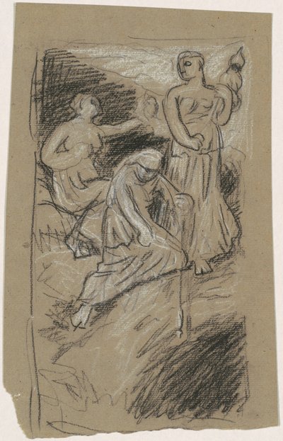 Studie for "The Fates Gathering in the Stars" av Elihu Vedder