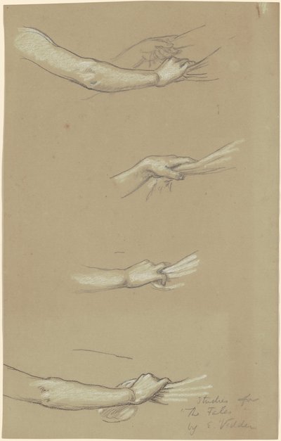 Studie for The Fates Gathering in the Stars, ca. 1884-1887. av Elihu Vedder