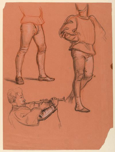 Studie for "Bryllupsprosesjon" av Elihu Vedder