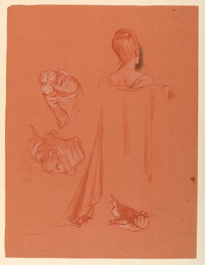 Studie for "Bryllupsprosesjon" av Elihu Vedder