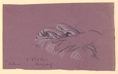Studie av Drapery of "Fortune" av Elihu Vedder