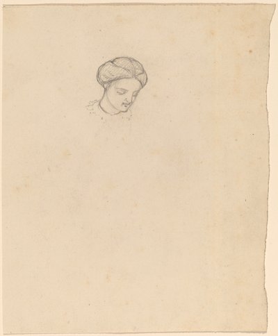 Studie av et jentehode, ca. 1858. av Elihu Vedder
