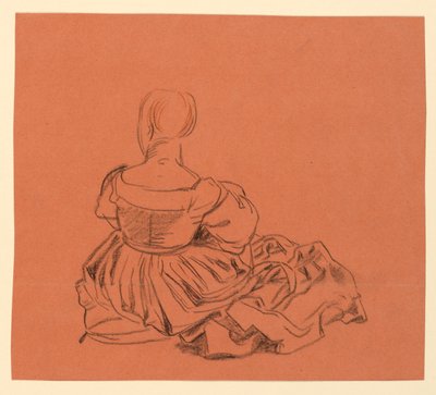 Studie av en sittende kvinne i kostyme av Elihu Vedder