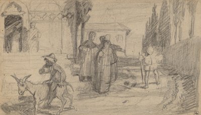 Lignelsen om mølleren og eselet, ca. 1859. av Elihu Vedder