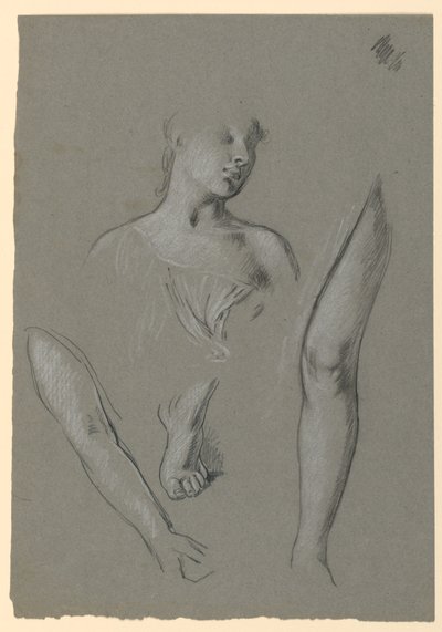 detaljer om figurstudier av Elihu Vedder
