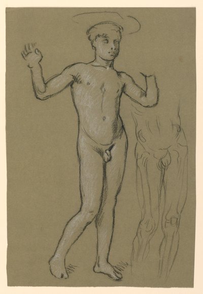 figurstudie for en fontenedesign av Elihu Vedder