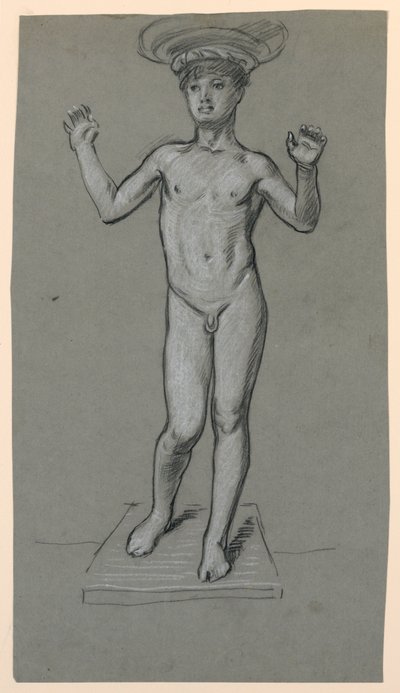 figurstudie for en fontenedesign av Elihu Vedder