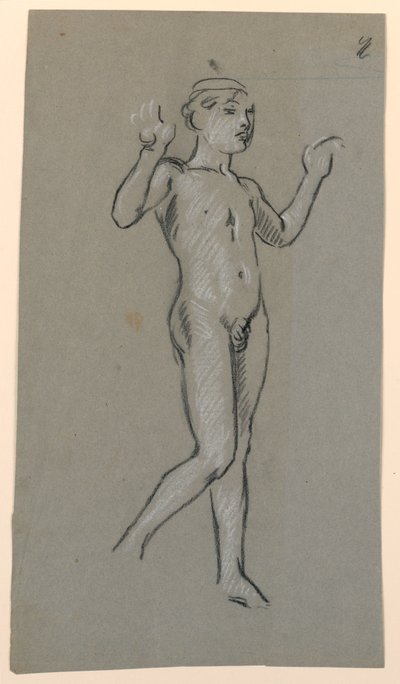 figurstudie for en fontenedesign av Elihu Vedder