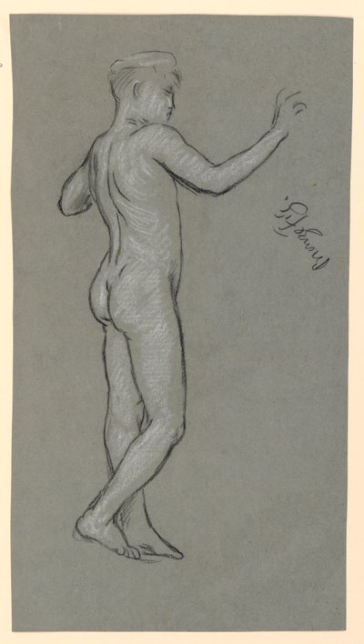 figurstudie for en fontenedesign av Elihu Vedder