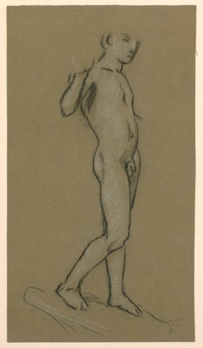 figurstudie for en fontenedesign av Elihu Vedder