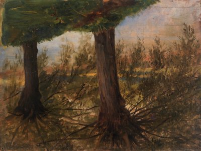 Trær ved siden av en bekk, sent på 1800- og begynnelsen av 1900-tallet. av Eliphalet Frazer Andrews