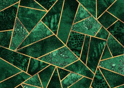 Smaragdgrønt geometrisk mønster av Elisabeth Fredriksson