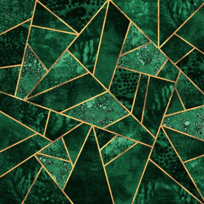 Smaragdgull, geometrisk av Elisabeth Fredriksson