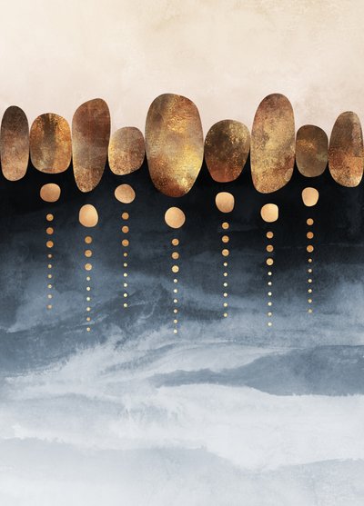 Golden Blue – Abstrakt av Elisabeth Fredriksson