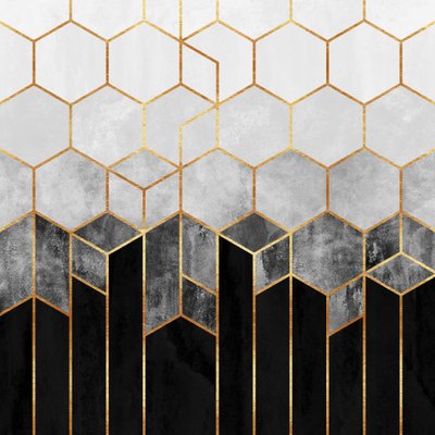 Hexagoner i gradientgull av Elisabeth Fredriksson