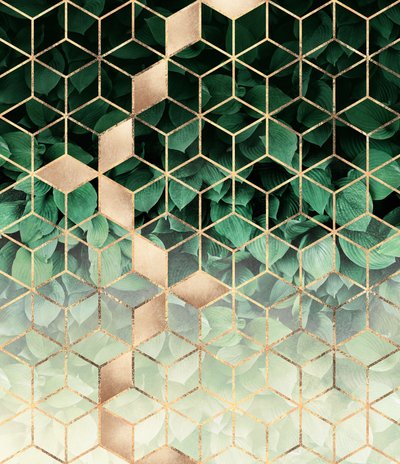 Grønt gull – geometriske blader av Elisabeth Fredriksson