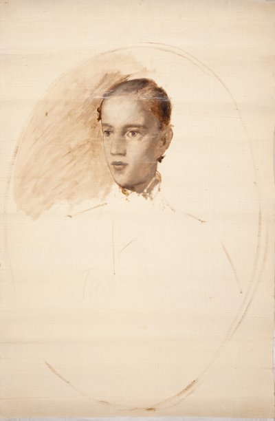 Portrettskisse. Antagelig kunstnersønnen Thorald Jerichau av Elisabeth Jerichau Baumann