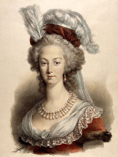 Dronning Marie Antoinette av Elisabeth Louise (after) Vigee Lebrun