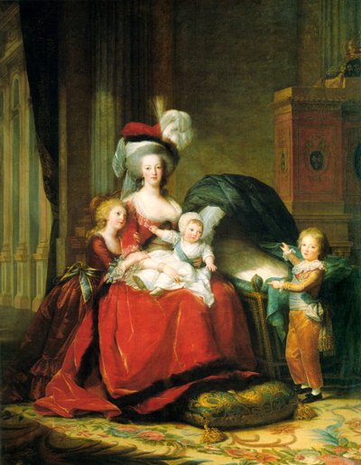 Marie Antoinette og hennes barn, 1787. av Elisabeth Louise Vigee Lebrun
