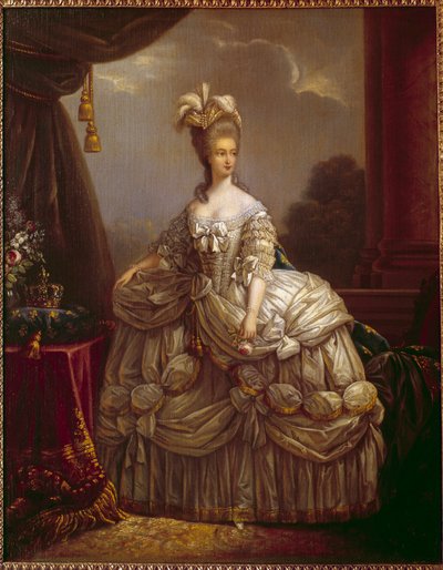 Portrett av Marie Antoinette av Lorraine Habsburg (1755-1793) Dronning av Frankrike Maleri av Marie Elisabeth Louise Vigee Le brun (eller Vigee-Lebrun eller Vigee Lebrun) (1755-1842) Compiegne fra 1700-tallet, musee national du chateau av Elisabeth Louise Vigee Lebrun