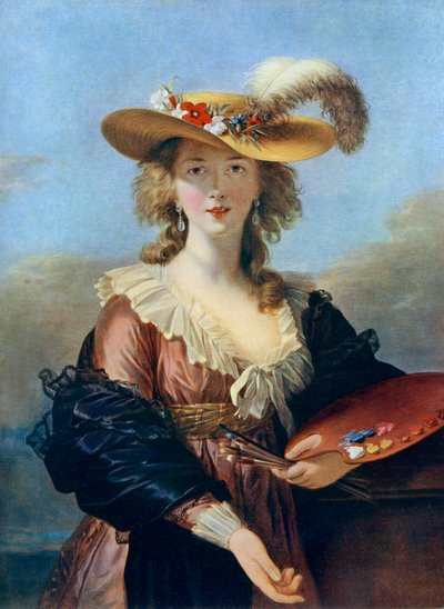 Selvportrett i en stråhatt, c1782, 1912. av Elisabeth Louise Vigee Lebrun