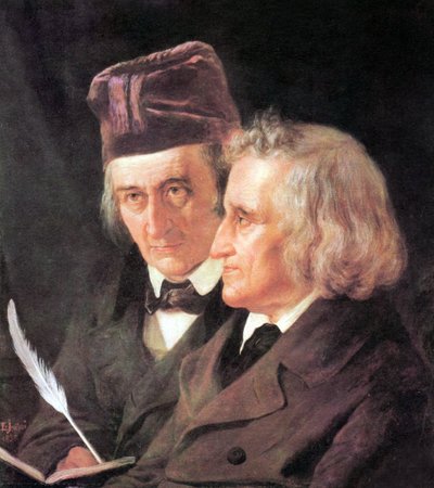 Grimm-brødrene: Jacob (1785-1863) og Wilhelm (1786-1859) maleri av Elisabeth Jerichau-Baumann av Elisabeth Maria Anna Jerichau Baumann