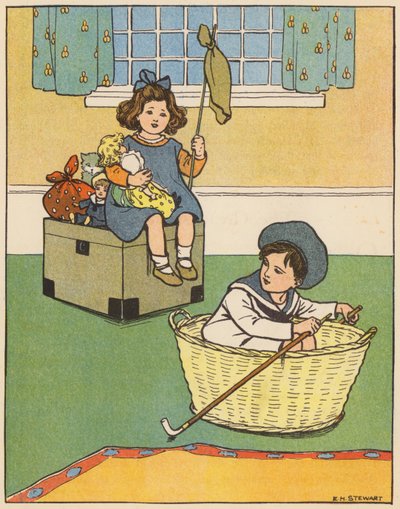 Til unnsetning! (fargelitografi) av Elise H. Stewart