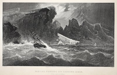 Parting Hawsers off Godsend Ledge, illustrasjon fra The second Grinnell Expedition in Search of Sir John Franklin...