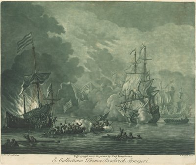 Kamp mot syv algeriner, 1720-tallet. av Elisha Kirkall