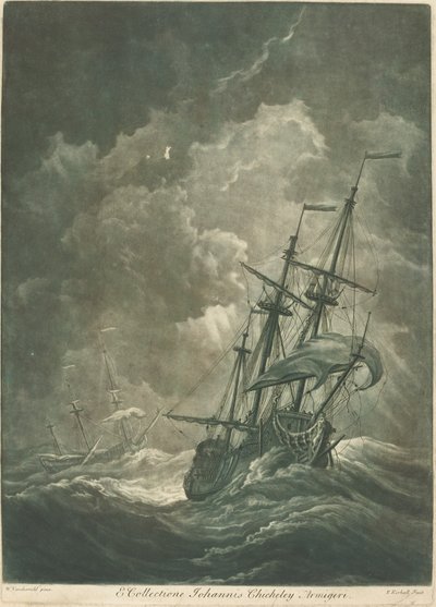 Fraktscene fra samlingen til John Chicheley av Elisha Kirkall after Willem van de Velde the Elder