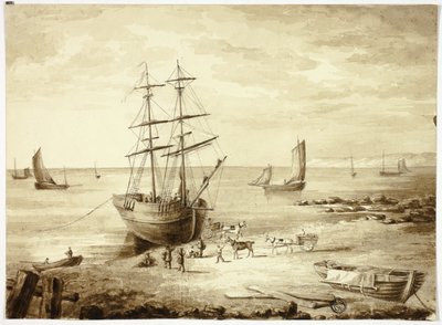Lastebåt i havn av Elizabeth Murray