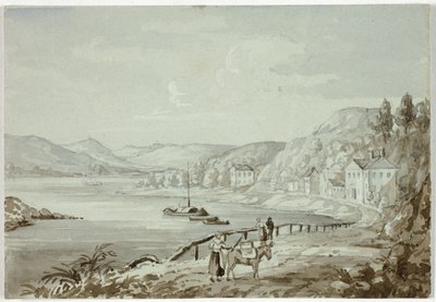 På Rhinen (recto), og mor og barn (verso) av Elizabeth Murray