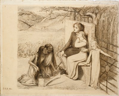 To elskere, 1854 av Elizabeth Siddal