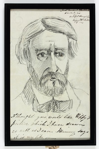 Sir St Vincent Keene Hawkins-Whitshed Bart (blyant på papir) av Elizabeth Sophia Hawkins Whitshed