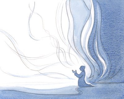 En sjel som er viet til Kristus, ser ut til å være ild, ettersom Kristi eget lys strømmer gjennom og forvandler den sjelen, 2000 (w/c på papir) av Elizabeth Wang