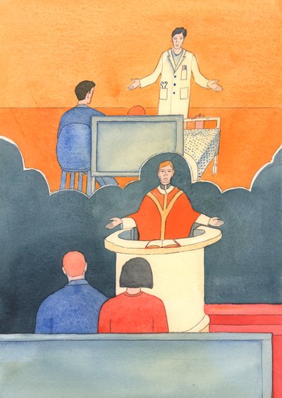En kirurg som gir en alvorlig diagnose har noen ganger lite håp om en kur, 2003 (w/c på papiret) av Elizabeth Wang
