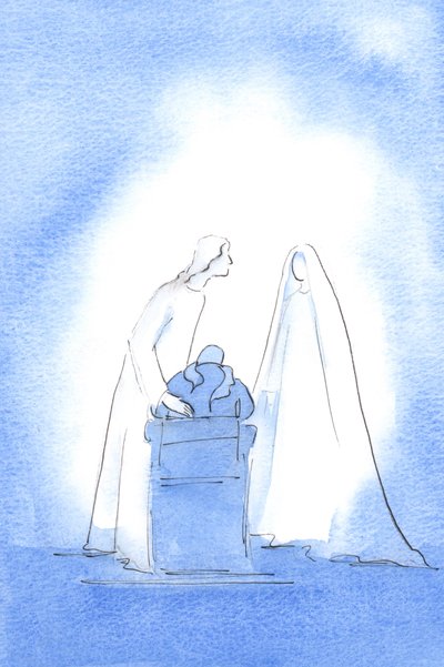 I påskemessa sa jeg at jeg skulle ønske jeg hadde kjent henne bedre. Da var Vår Frue ved siden av meg og hilste på meg og gledet meg over min glede, 2003 (w/c på papir) av Elizabeth Wang