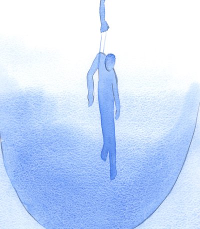 Ved en ren tråd av kjærlig bønn kan vi holde noen fra fare og trekke dem mot Guds lys, 2002 (w/c på papir) av Elizabeth Wang