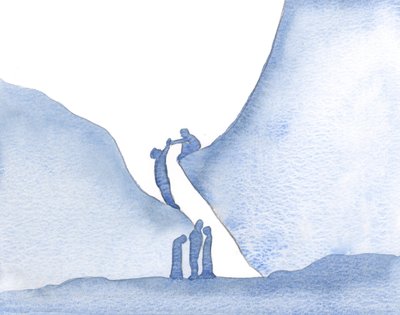 Ved tro på Kristus, fritt gitt til oss, ledes vi til å gå i forbønn for andre og hjelpe dem i deres vanskeligheter, 2000 (w/c på papir) av Elizabeth Wang