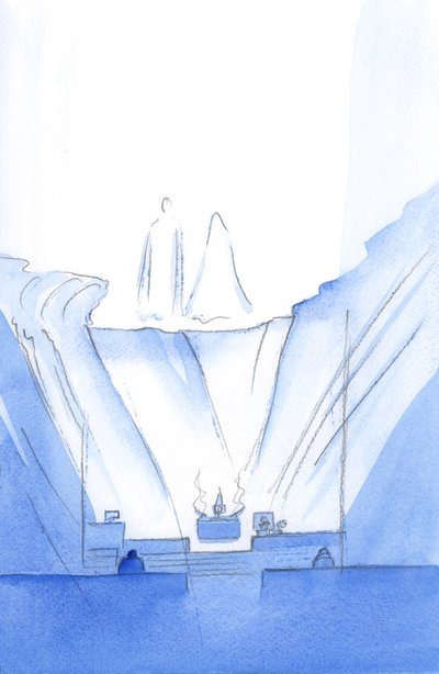 Kristus og hans hellige mor er veldig nær oss alle, under vår Novena og velsignelse - for å trøste oss og for å høre våre bønner, 2002 (w/c på papir) av Elizabeth Wang