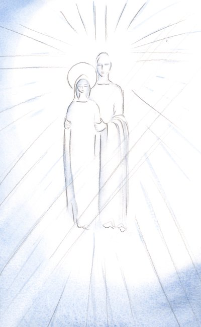 Kristus forklarte hvor dyrebar hans hellige mor er, og hvor lojalt vi burde forsvare henne, 2000 (w/c på papir) av Elizabeth Wang