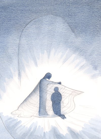 Kristus fikk meg til å se gullkappen som jeg nå bærer, gjennom sin generøsitet, 2000 (w/c på papir) av Elizabeth Wang
