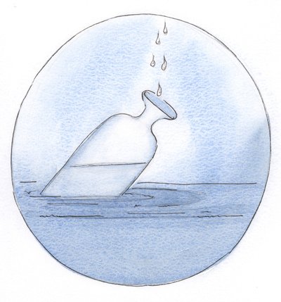 Kristi rene sannhet helles - jeg så - dråpe for dråpe inn i sjelen, samlet i beredskap for en stor utgytelse., 2001 (w/c på papir) av Elizabeth Wang