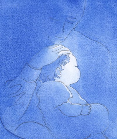 Gud Faderen elsker oss som sine barn med en øm og usvikelig kjærlighet, 2002 (w/c på papir) av Elizabeth Wang