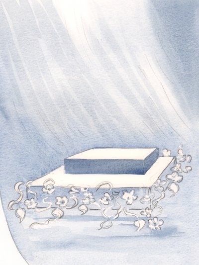 Han plasserte et alter i hjertet mitt, hvor jeg kunne ofre min vilje, for å gjøre hans vilje (uansett pris) av kjærlighet til ham, 2000 (w/c på papir) av Elizabeth Wang